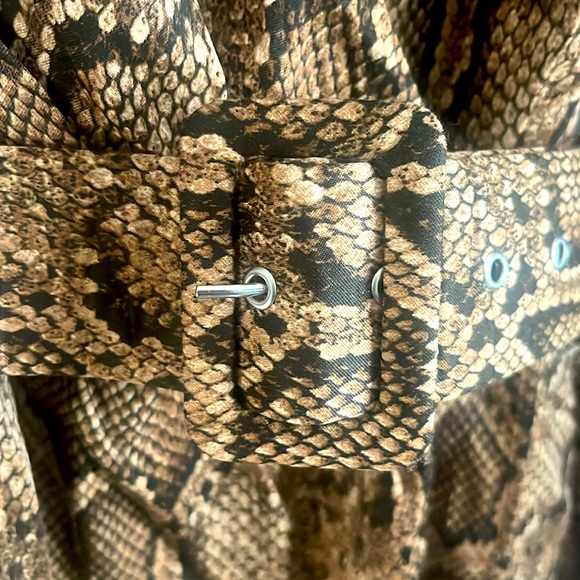 NWT Zara Belted Snake Print Faux Wrap Dress - Picture 2 of 3